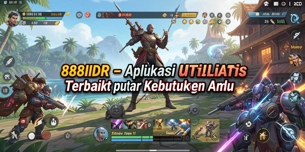 Tampilan utama aplikasi 888IDR yang memudahkan akses fitur utility.