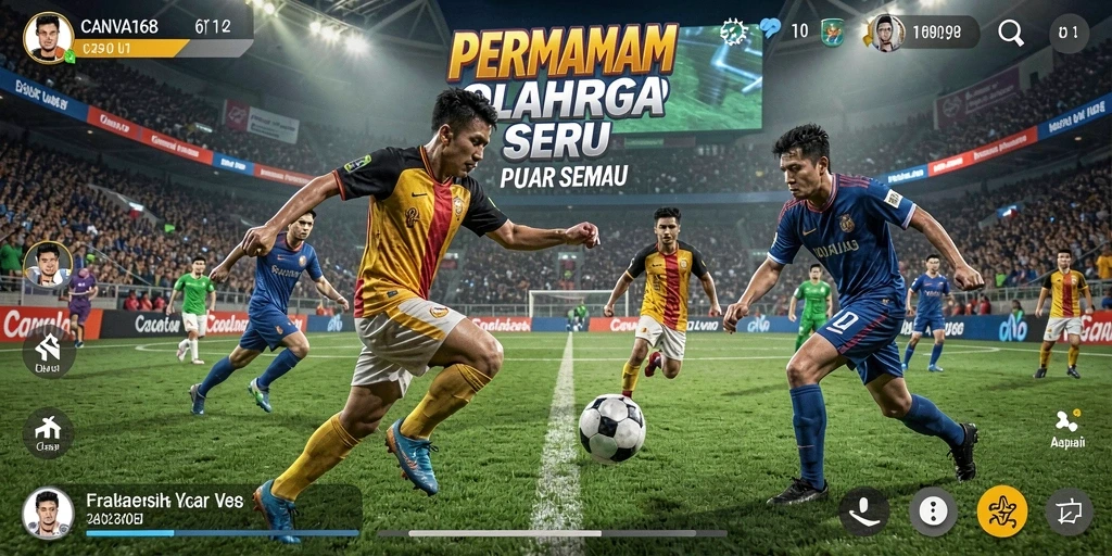 Tampilan interaksi dalam permainan olahraga yang mengasyikkan.
