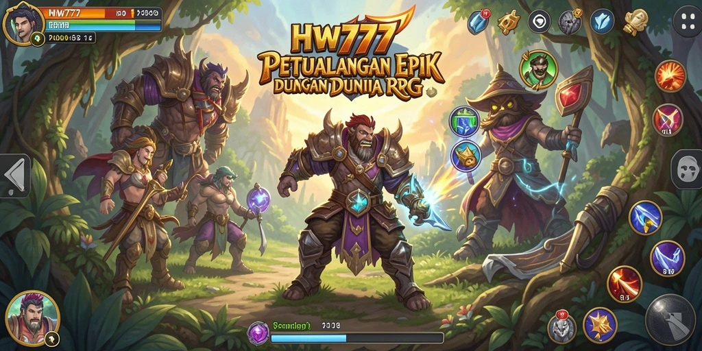 Tangkapan layar HW777 menampilkan aksi seru dalam pertempuran RPG.