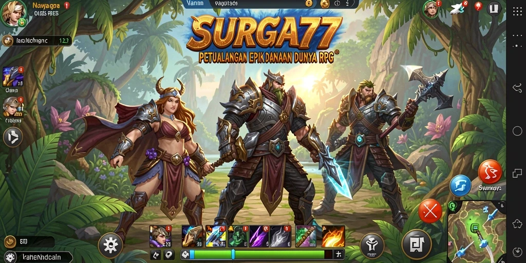 Tangkapan layar SURGA77 menunjukkan aksi seru dalam pertempuran RPG.