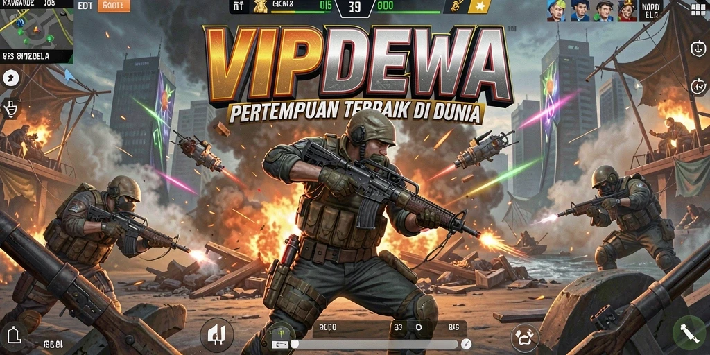 Gameplay seru di arena Battle Royale VIPDEWA.